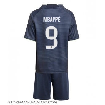 Real Madrid Kylian Mbappe #9 Maglia Gara Trasferta Repliche 2025-26 Bambino